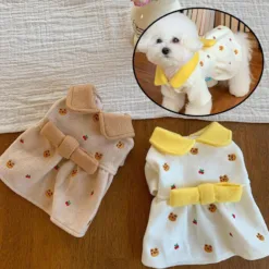 Light Blue Polka Dot Dog Bandana, Collar & Leash Set