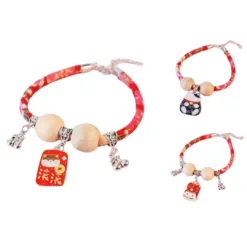 Traditional Festive Pet Necklaces with Lucky Charms